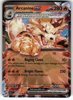 Arcanine ex 032/198 SV01: Scarlet & Violet Base Set NM Pokemon Card TCG - Image 1