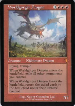 MTG Worldgorger Dragon (Retro Frame) (334) | NM | Dominaria Remastered {DMR} - Image 1
