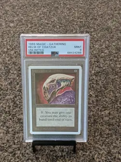 1993 Unlimited Magic The Gathering Helm Of Chatzuk PSA 9 MINT - Image 1