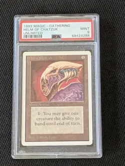 1993 Unlimited Magic The Gathering Helm Of Chatzuk PSA 9 MINT - Image 2