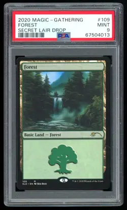 PSA 9 Forest 109 (Bob Ross) - 2020 Magic MTG Secret Lair Happy Little Gathering - Image 2