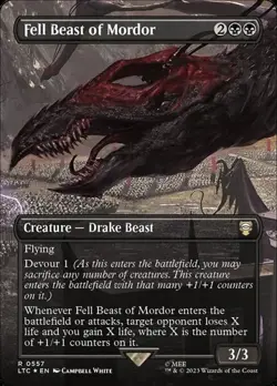 Fell Beast of Mordor - Surge Foil Extended Art LTC NM MTG - Image 1