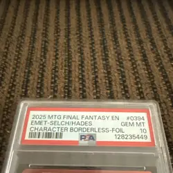 2025 MTG FINAL FANTASY EMET-SELCH, UNSUNDERED/HADES, SORCERER OF ELD PSA 10 - Image 3