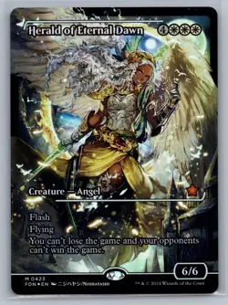 MTG English Herald of Eternal Dawn (Showcase) NM Foil Foundations - Image 1