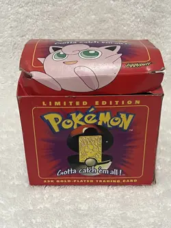 Pokemon 23k gold plated trading card Jigglypuff NEW SEALED RED BOX - Image 1