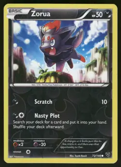 Zorua Reverse Holo 72/146 XY Base Set Pokemon - Image 1