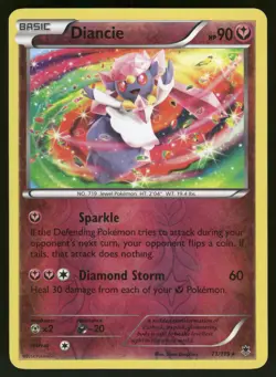 Diancie Reverse Holo 71/119 XY - Phantom Forces Pokemon - Image 1