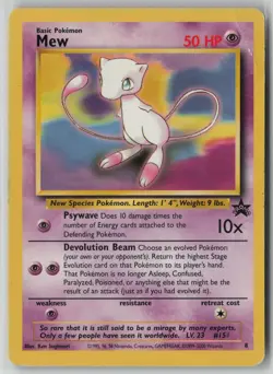Mew 8 Wotc Pokemon TCG Promo Regular Card 1995 Black Star (Heavy Play) HP 1 - Image 1