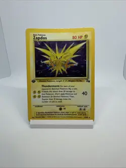 Pokemon ERROR Zapdos 1st Edition Fossil Holo Rare 15/62 Mp To Hp - Image 1