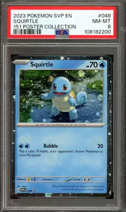2023 Pokemon 151 Poster Collection Promo Squirtle PSA 8 #048 - Image 1