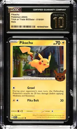 CGC 10 PRISTINE Pikachu 018/091 COSMOS HOLO Trick or Trade SWIRL 2024 Pokemon - Image 2