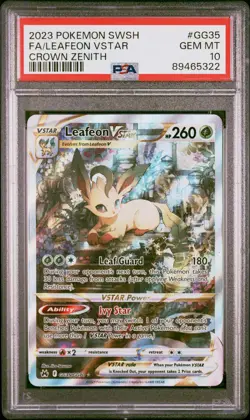 2023 Pokemon Sword And Shield Crown Zenith #GG35 Leafeon Vstar PSA 10 - Image 1