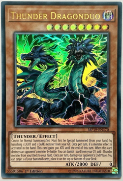 MP19-EN170 Thunder Dragonduo - Ultra Rare 1st Edition Near Mint YuGiOh Card - Image 1