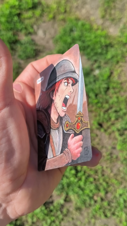 Hand Painted Altered Art Mtg Plains Land Card - Soldier - Image 2