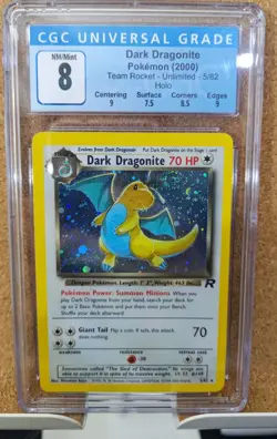 CGC 8 Dark Dragonite 2000 Team Rocket 5/82 Holo Pokemon Card - Image 1