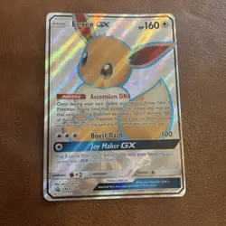 Pokemon Eevee GX TCG Full Art Holo Rare Black Star Promo Card SM242 - Image 1