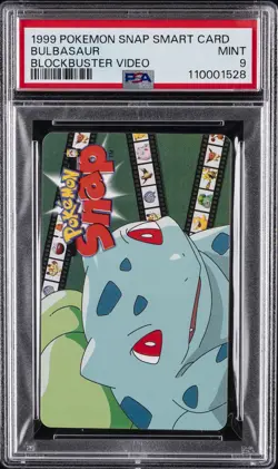 1999 GEMPLUS NINTENDO POKEMON SNAP SMART CARDS BLOCKBUSTER VIDEO BULBASAUR PSA 9 - Image 1