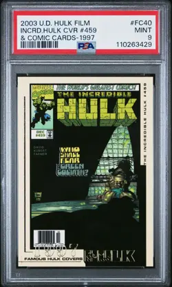 2003 UD THE HULK FILM & COMIC CARDS 1997 THE INCREDIBLE HULK COVER #459 PSA 9 - Image 1