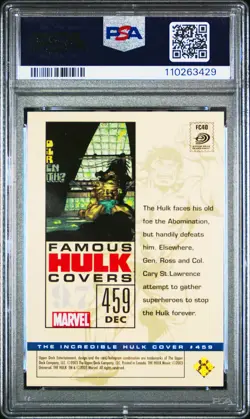 2003 UD THE HULK FILM & COMIC CARDS 1997 THE INCREDIBLE HULK COVER #459 PSA 9 - Image 2