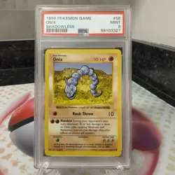 1999 Pokemon Game Onix Shadowless Card #56 PSA 9 MINT - Image 1