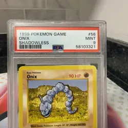 1999 Pokemon Game Onix Shadowless Card #56 PSA 9 MINT - Image 2