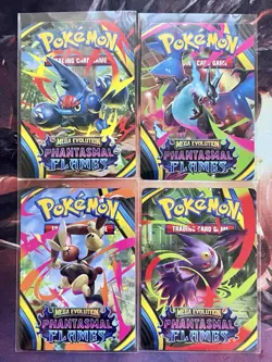 Set of 4 Pokemon Phantasmal Flames Trainer Tips Card Mega Charizard Gengar ?? - Image 1