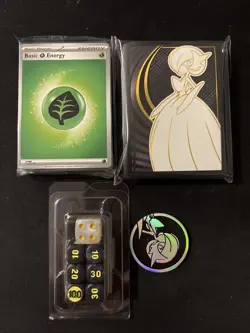 2025 Pokemon Mega Evolution ETB Accessories Lot - Card Sleeves, Coin, Dice, Etc - Image 1