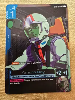 Gundam TCG Amuro Ray Art Foil Card ST01-010 C+ NM/Mint Never Played - Image 1