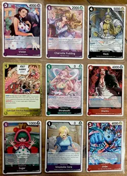 Lot of One Piece TCG - (9) Holo Cards - Image 1