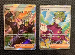Clive & Brassius - Pokemon TCG - 2 Card Lot (Full Art Rare Trainer Holos) - Image 1