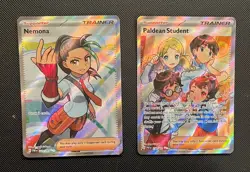 Nemona & Paldean Student - Pokemon TCG - 2 Card Lot (Full Art Rare Trainer Holo) - Image 1