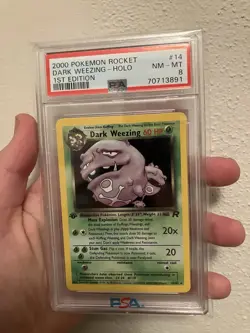 Pokemon TCG Dark Weezing Holo Rare Card 14/82 PSA 8 NM-MT - Image 3
