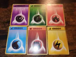 Pokemon Original Japanese Base Set Energy 6 Card Set Old Back 1996 - Image 2