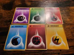 Pokemon Original Japanese Base Set Energy 6 Card Set Old Back 1996 - Image 5
