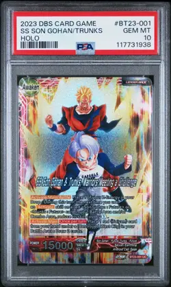 2023 Dragon Ball Card Game SS Son Gohan Trunks Holo #BT23-001 PSA 10 Gem Mint - Image 1