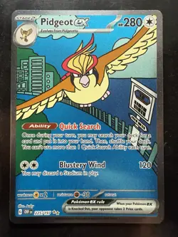 Pokemon Pidgeot ex 225/197 SV03: Obsidian Flames Holo (NM) - Image 1