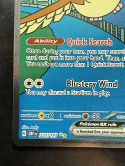 Pokemon Pidgeot ex 225/197 SV03: Obsidian Flames Holo (NM) - Image 4