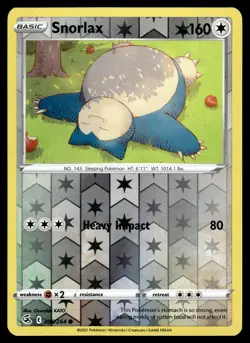 Snorlax Reverse Holo 206/264 SWSH08: Fusion Strike Pokemon - Image 1