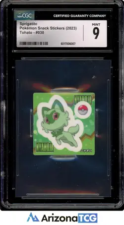 Pokemon 2023 Sprigatito #030 Pokemon Snack Stickers Tohato Japanese CGC 9 - Image 1
