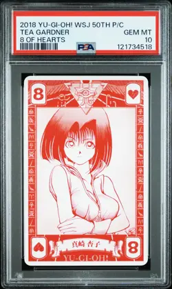 2018 YU-GI-OH! WEEKLY SHONEN JUMP 8 OF HEARTS TEA GARDNER PSA 10 - Image 1