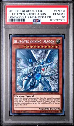2018 YU-GI-OH! LEGEND COLLECTION KAIBA MEGA PACK BLUE-EYES SHINING DRAGON PSA 10 - Image 1