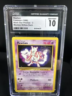 CGC 10 GEM MINT Mewtwo 3 WOTC Black Star Promo WB STAMPED Pokemon Card 112 - Image 1