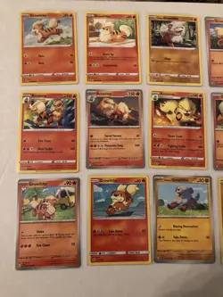Lot Of 12 Growlithe and Arcanine Pokemon Cards - Image 2