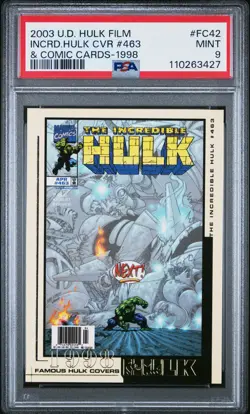 2003 UD THE HULK FILM & COMIC CARDS 1998 THE INCREDIBLE HULK COVER #463 PSA 9 - Image 1