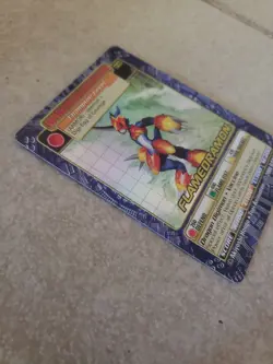 Vintage Digimon CCG Battle Series 3 Champion Holofoil Card Flamedramon BO-122 - Image 3