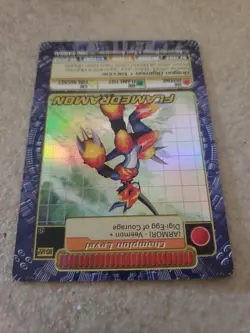Vintage Digimon CCG Battle Series 3 Champion Holofoil Card Flamedramon BO-122 - Image 5