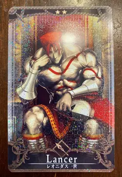 Fate Grand Order FGO Arcade Card Lancer Spartan King Leonidas Final Fatal Holo - Image 2