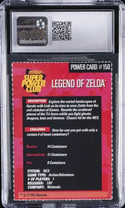 1992 NINTENDO POWER TRADING CARDS NINTENDO #150 LEGEND OF ZELDA CGC 9 - Image 2