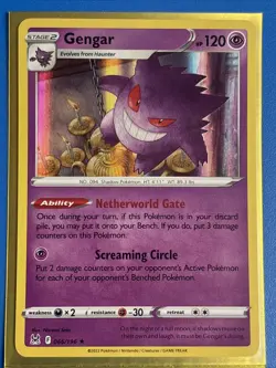 Gengar 2022 Lost Origin Holo Rare Pokemon Card 066/196 (NM) + Card Saver - Image 1