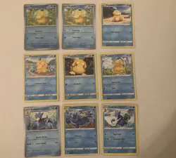 Lot Of 9 Psyduck and Golduck Pokemon Cards - Image 1
